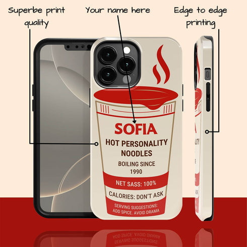 Personalized Funny Instant Noodles Cup iPhone Case